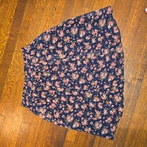 Mikarose Navy Floral Mini Skirt Size Large